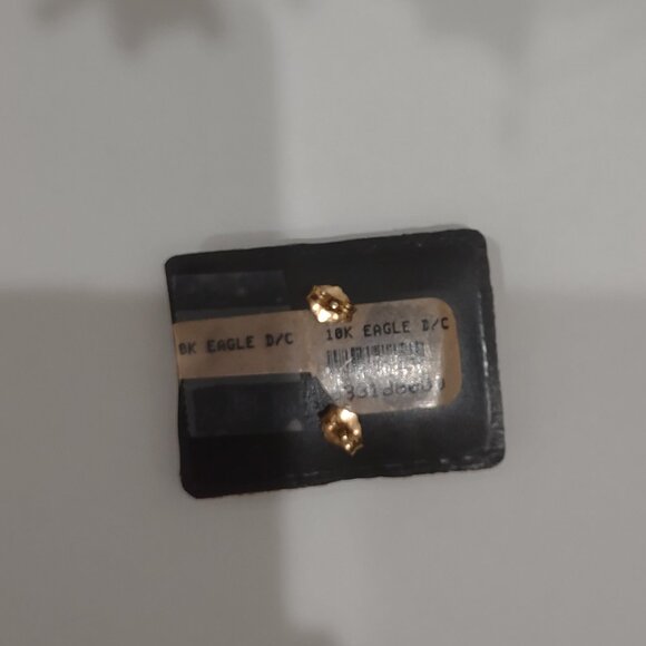 10K Solid Gold Eagle Stud Earrings - Picture 4 of 7